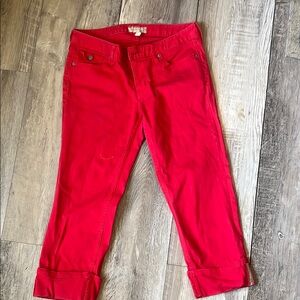 Banana Republic Red Ankle Cropped Jeans